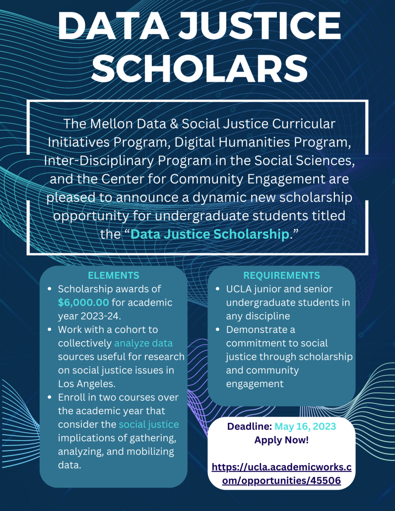 Flyer for Data Justice Scholars Program 2023-24